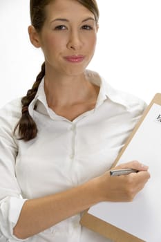 portrait of stylish pose of young woman