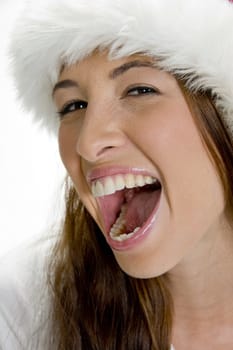 close up of beautiful laughing female