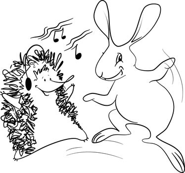 Dancing Friends - Hedgehog and Rabbit
