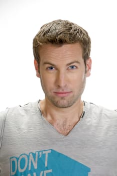 posing handsome male on an isolated white background