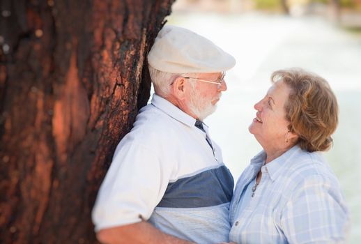 Happy Senior Couple Enjoying Each Other in The Park.