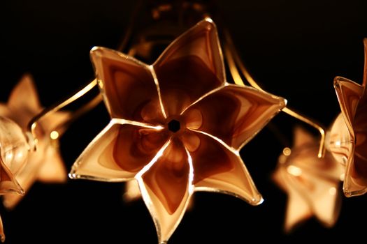 Glass flowers containing interesting patterns