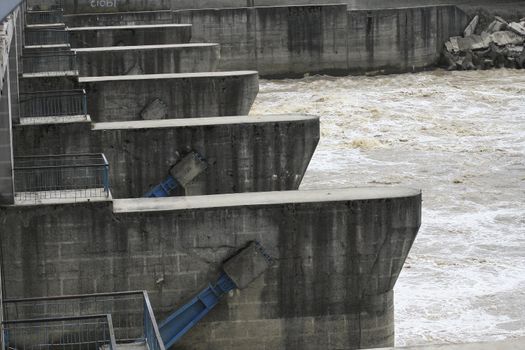 Water dam during rainy days.