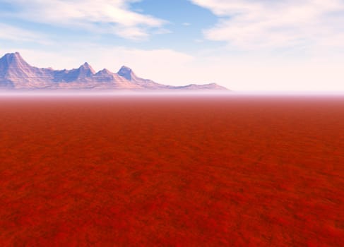 Distant Mountain on Horizon Landscape Desert Scene Lots of Room For Text