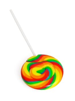 colorfull sugar lollipops isolated on white background