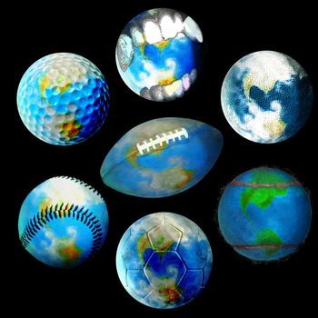 Football, Tennis, Golf, Maze, Vampire, Soccer and Baseball Globe