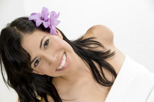 close up of young smiling woman