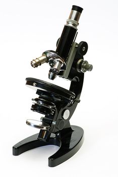 old optical microscope isolated