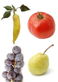 pear.tomato.grape and pepper