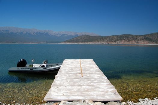 Small boat  in Prespa Lake, Macedonia