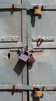 three lock opn metal door