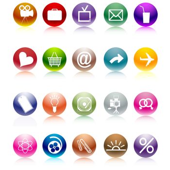 Web buttons collection over white background