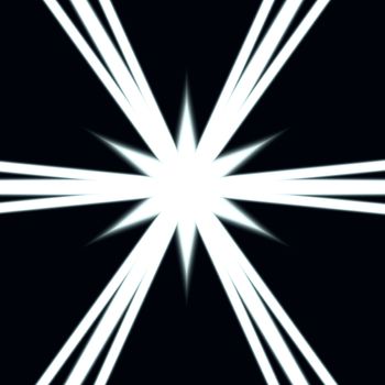 An abstract composition in white and black with a star as its central motif.