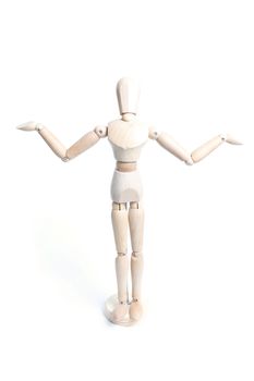 An artist mannequin isolated on a white background