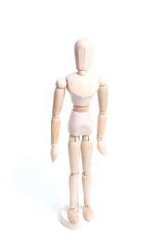 An artist mannequin isolated on a white background