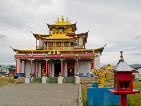 Main temple in Buddhist monastery in Buryatia/Russia