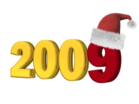 2009 new year on a white background. 3D image