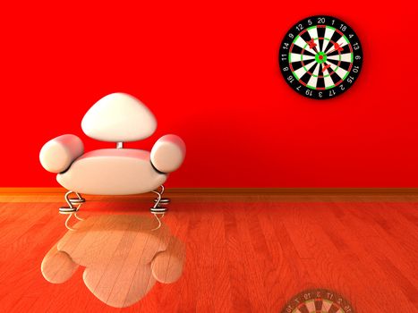 Interior of a living room. 3D image.