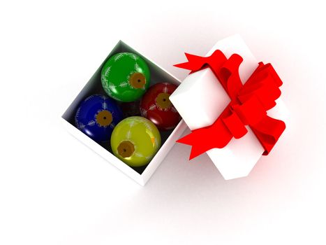 White gift box. 3D image.