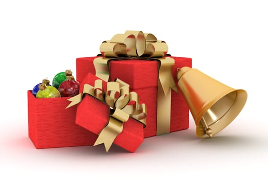Gift set on a white background. 3D image.