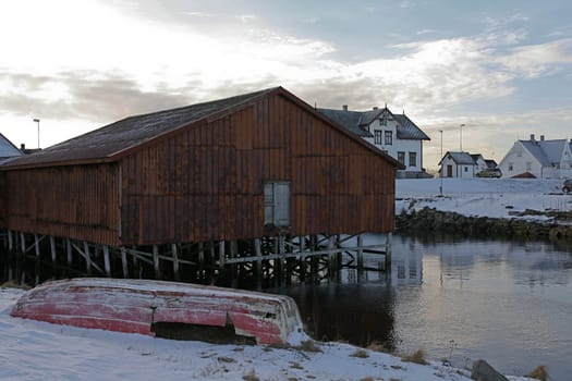 Idyllic fishing community. Taken on Andøya, Norway.