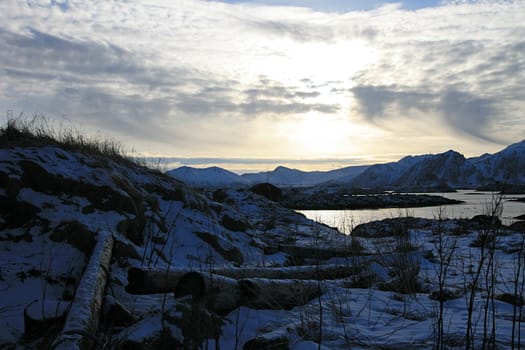 Idyllic sky and beautiful landscape. Taken on Andenes, Norway.