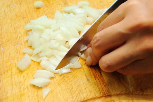 cutting of onion