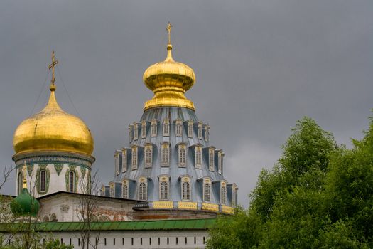 tower and churches in monastery New Jerusalem 
