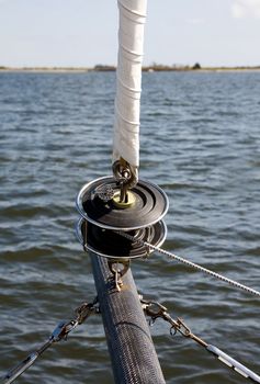 The spool of the front sail of a Catamaran