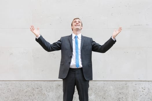 A very happy business man in London, Europe