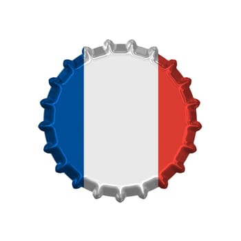 An illustration of a bottle cap with a country sign france