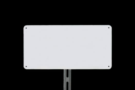 White sign on a balck background without writing