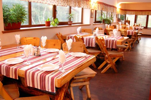 country like wooden interior of restaurant
