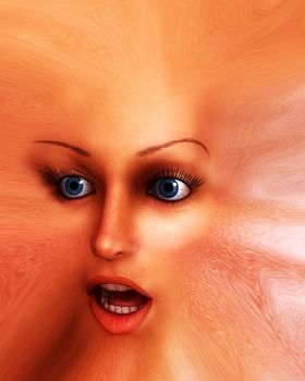 
A distorted human face monster, it would be good for Halloween or emotion concepts.