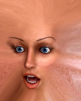 
A distorted human face monster, it would be good for Halloween or emotion concepts.