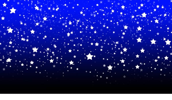 A simple scene created in illustrator of a snowy landscape with stars in the sky.
