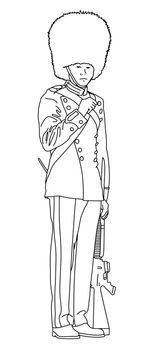 Illustrated outline of a royal guard