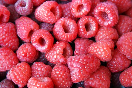 Background of fresh raspberries