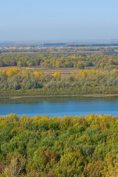 Panoramic view on the river Belaya, Ufa, Bashkortostan