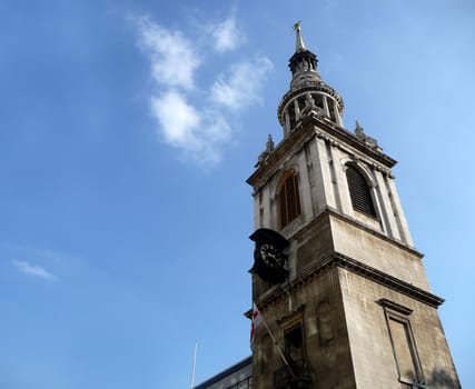 A photograph of St Mary le Bow church in the city of London. It plays a major part in the cockney tradition.