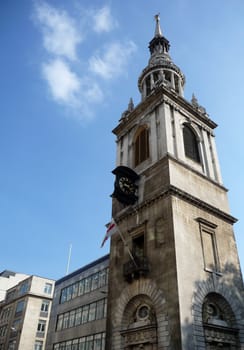 A photograph of St Mary le Bow church in the city of London. It plays a major part in the cockney tradition.
