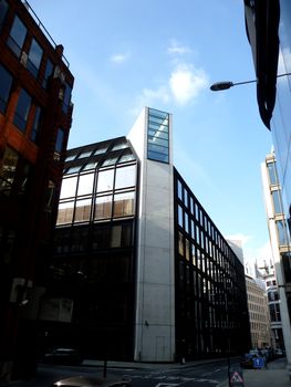 A photo of a modern styled office building.