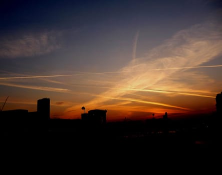 The sky of the London skyline.