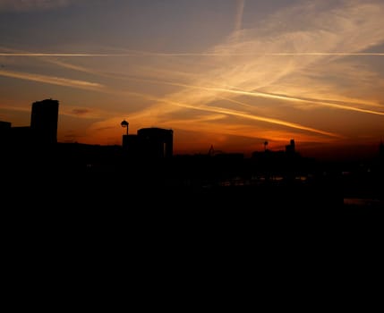 The sky of the London skyline.