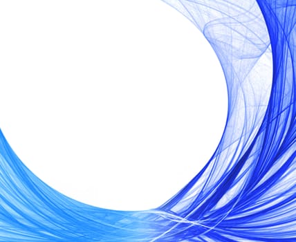 Light blue running over in dark blue; fractal on a white background.