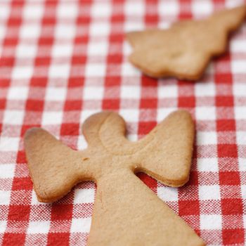 Gingerbread cookies on a table top