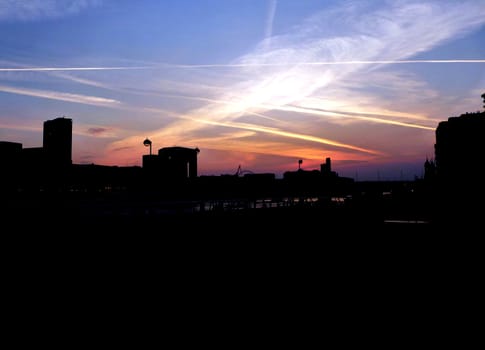 The sky of the London skyline.