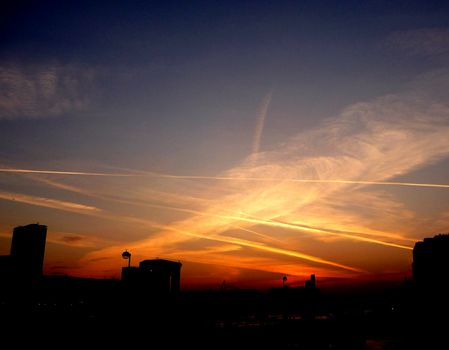 The sky of the London skyline.