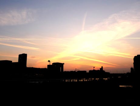 The sky of the London skyline.