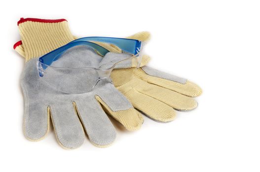 Safety clothing for person protect in a white background